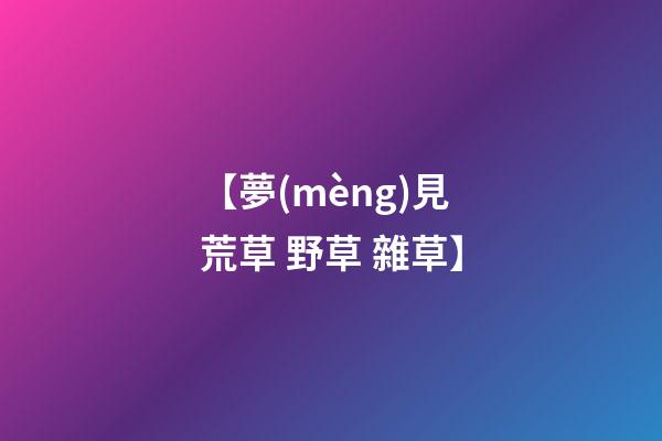 【夢(mèng)見荒草 野草 雜草】